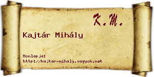 Kajtár Mihály névjegykártya